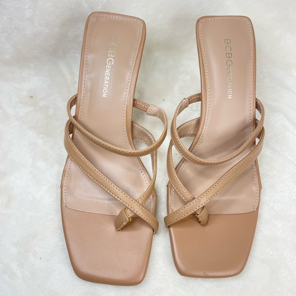BCBGENERATION Women's Mosina Strappy‎ Sandal TAN LEATHER 7.5M (G 773) - Picture 9 of 11